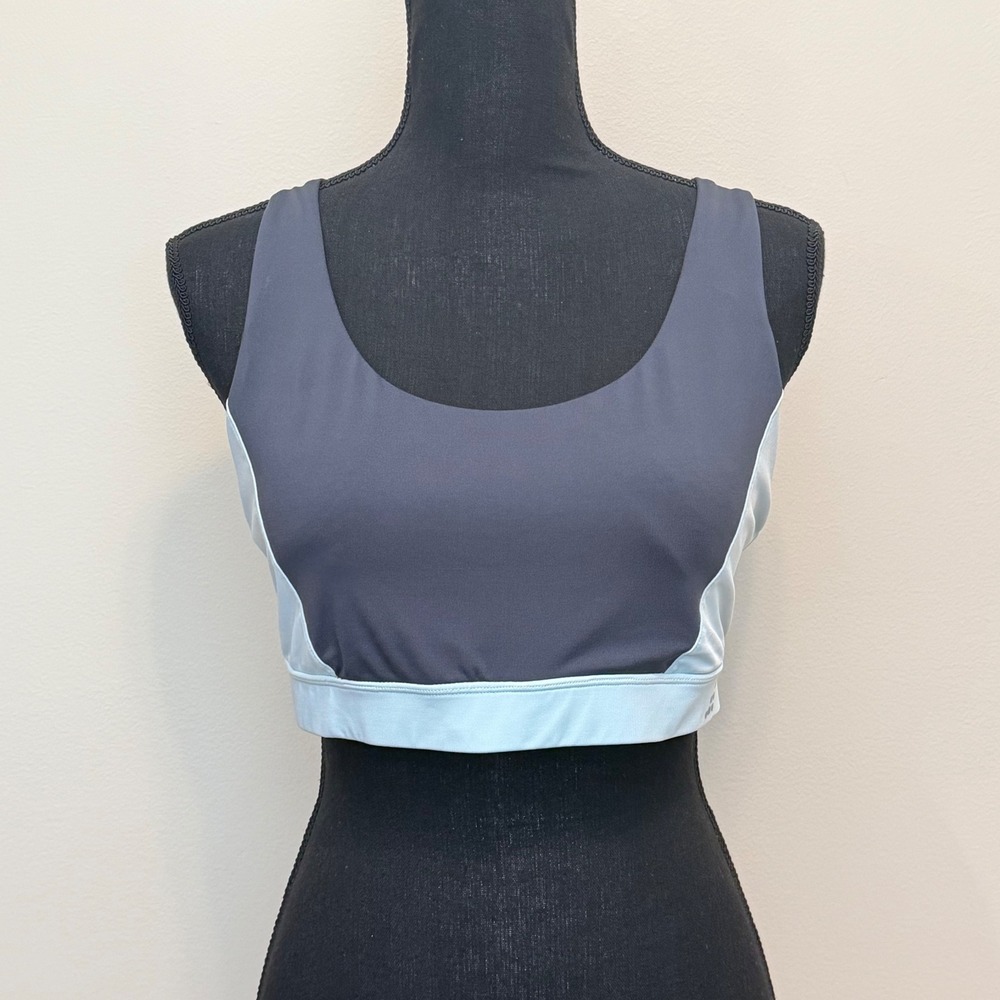 BCG Women XL Hi-Support Colorblock Sports Bra Blue Crossback Yoga Gym Activewear